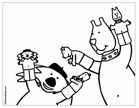 hand puppets coloring sheet - Clip Art Library