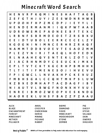 Printable Word Search | World of Printables