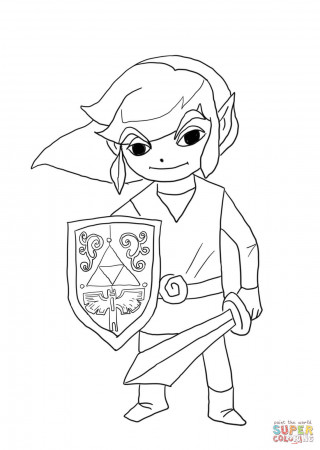 Toon Link from Legend of Zelda Wind Waker coloring page | Free Printable Coloring  Pages