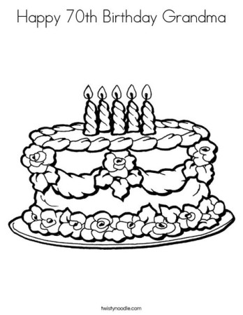 Happy 70th Birthday Grandma Coloring Page - Twisty Noodle