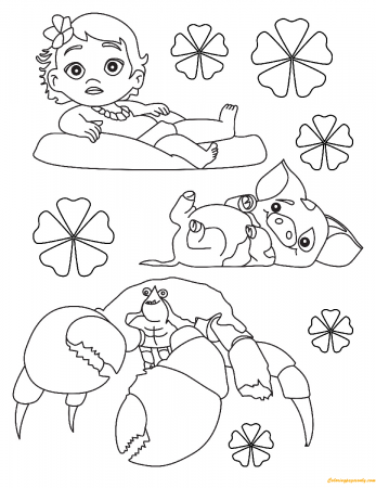 Moana Baby Disney And Friends Coloring Page - Free Coloring Pages ...