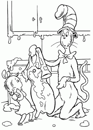 cat in the hat coloring pages movie - Clip Art Library