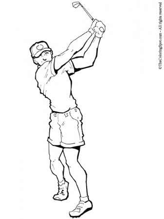Golfer (Man) Coloring Page | Audio Stories for Kids | Free Coloring Pages |  Colouring Printables