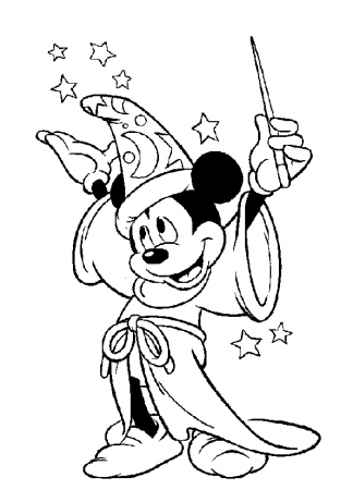 Sorcerer Mickey Mouse Coloring Pages - Fantasia Coloring Pages - Coloring  Pages For Kids And Adults
