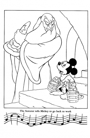 In celebration of finally getting my Fantasia book, here is a page from it!  | Mickey coloring pages, Disney coloring pages, Disney fireworks