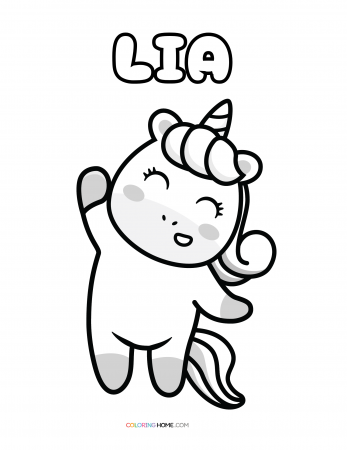 Lia unicorn coloring page