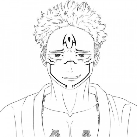 Sukuna Jujutsu Kaisen coloring page - Download, Print or Color Online for  Free
