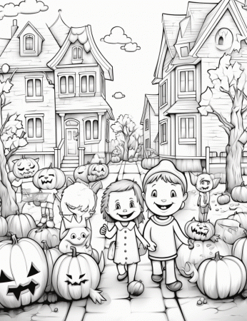 Halloween town coloring pages