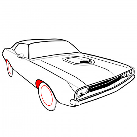 How to draw Dodge Challenger 1970 ...