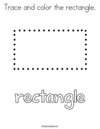 Trace and color the rectangle Coloring Page - Twisty Noodle