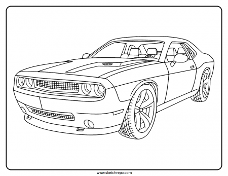 Dodge Challenger Coloring Page - Sketch ...