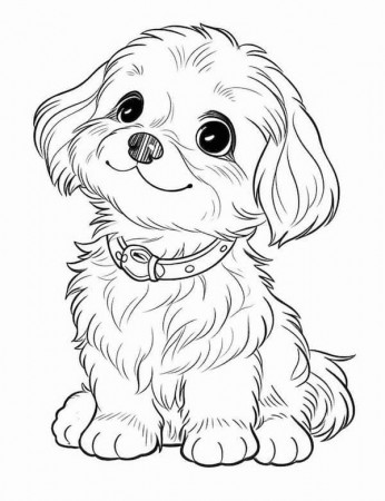 Puppy coloring pages, Dog coloring page ...