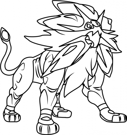 Solgaleo Legendary Pokemon Coloring Page - Free Printable Coloring Pages  for Kids