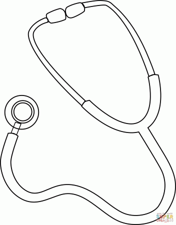 Stethoscope coloring page | Free Printable Coloring Pages