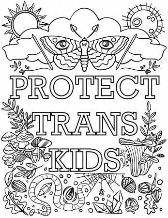 Protect Trans Kids Printable Coloring Sheet - Etsy