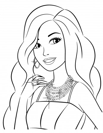 Barbie Coloring Page drawing free image download