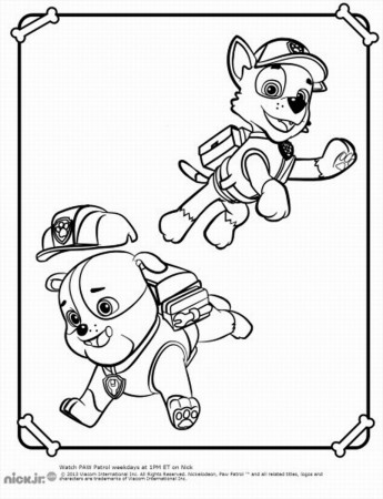paw patrol rubble rocky coloring page - Clip Art Library