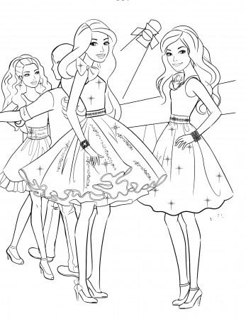 barbie and her friends coloring pages | Kerra