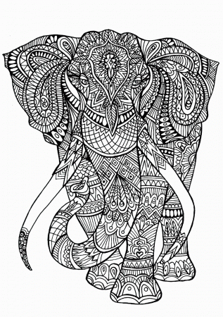 Animal - Coloring Pages for adults : coloring-adult-elephant ...