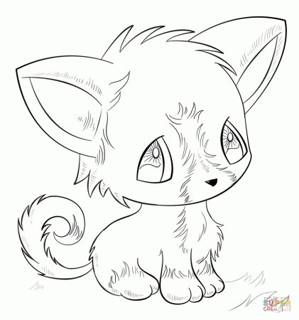 Anime Cat coloring page | Free Printable Coloring Pages