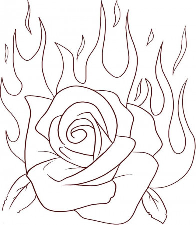 Amazing of Rose Coloring Pages With Rose Coloring Pages #2037
