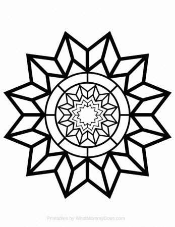 Free Printable Adult Coloring Page - Detailed Star Pattern -