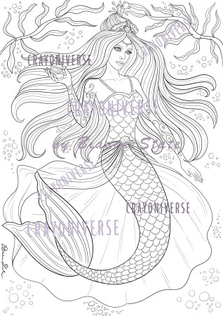 Mermaids Bundle: Lineart Mermaids Illustrated by Bianca State. 5 Coloring  Pages as JPG and PDF - Etsy
