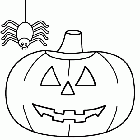 Halloween Pumpkin And Spider Coloring Pages | Hallowen Coloring ...