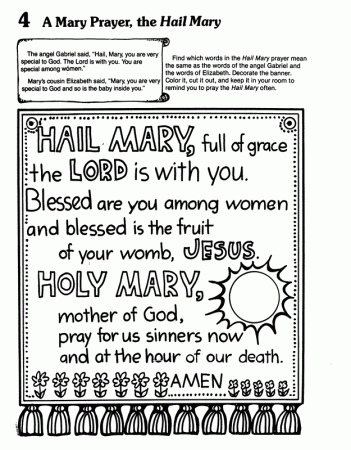 Free Printable Hail Mary Coloring Pages - High Quality Coloring Pages