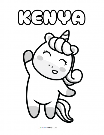 Kenya unicorn coloring page