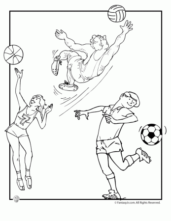 Olympic Team Sports - Basketball, Soccer, Volleyball Coloring Page | Woo!  Jr. Kids Activities : Children's Publishing