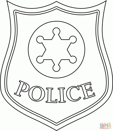 Police Badge coloring page | Free Printable Coloring Pages