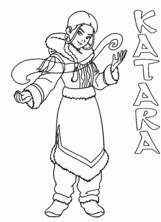 Katara from Avatar the Last Air Bender Coloring Page | Coloring Sun