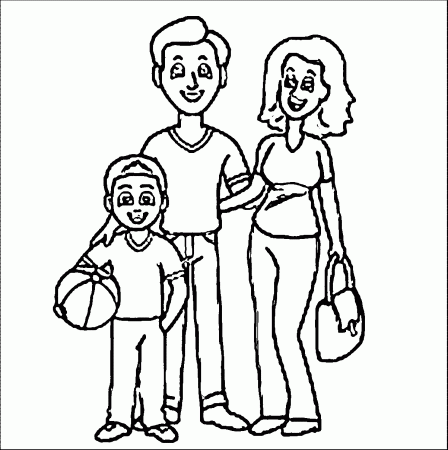 Family Mother Father Son Family Coloring Page | Wecoloringpage