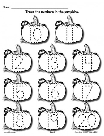 Printable Pumpkin Number Tracing Worksheets 1-20! – SupplyMe