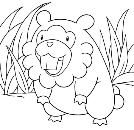 Pokemon Bidoof Coloring Page - Free Printable Coloring Pages for Kids