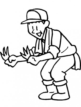 Farmer is Working Coloring Page - Free Printable Coloring Pages for Kids