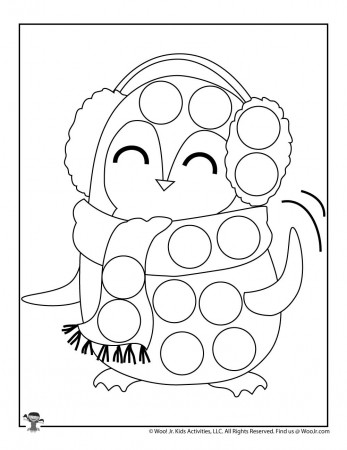 Penguin Winter Dot Marker Coloring Page | Woo! Jr. Kids Activities :  Children's Publishing