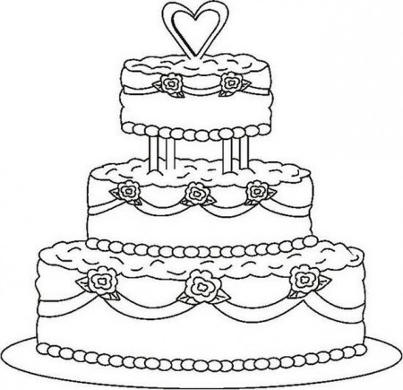 Wedding Cake Coloring Page | Wedding coloring pages, Cupcake coloring pages,  Happy birthday coloring pages