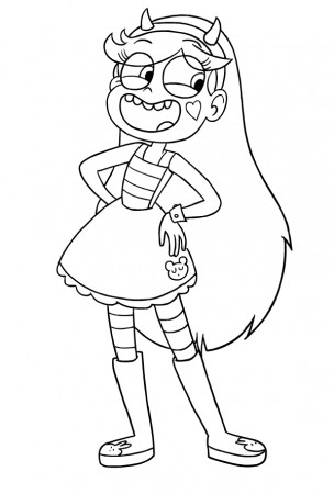 Drawing of Star Butterfly di Star vs the Forces of Evil coloring page
