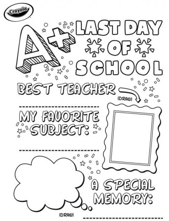 Color our printable last day of school sign coloring page for an end of year  photo. Download & print the end of … | School signs, Last day of school, Coloring  pages