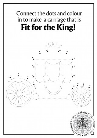 King Charles III coronation connect the dots coloring page