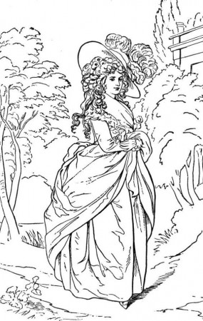 Coloring Pages of Victorian Ladies | Hands-on History for Schools ...