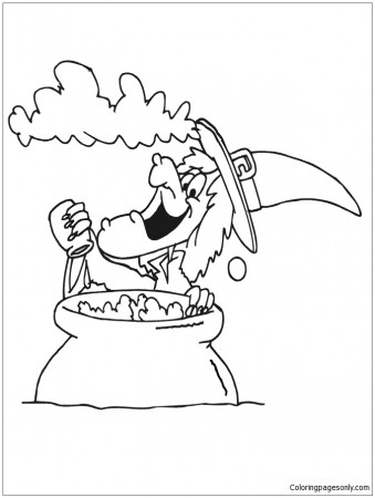 Witch Cauldron Coloring Page - Free Coloring Pages Online