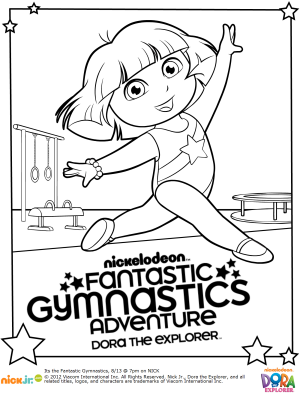 FREE Dora Gymnastics Printable Coloring ...familyfriendlyfrugality.com