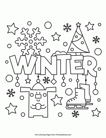 Winter Coloring Page • FREE Printable eBook | Coloring pages winter, Coloring  pages, Coloring pages for kids