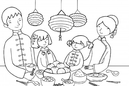 Mid-Autumn Festival coloring page - Download, Print or Color Online for Free