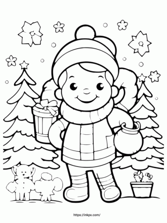 Christmas Tree Coloring Page · InkPx
