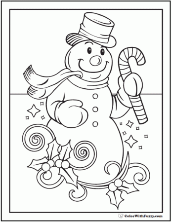 Christmas Snowman Coloring Sheet: Top Hat