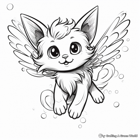 Flying Cat Coloring Pages - Free ...